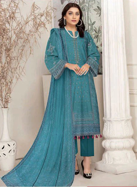 Digital embroidered Suit 3 pcs