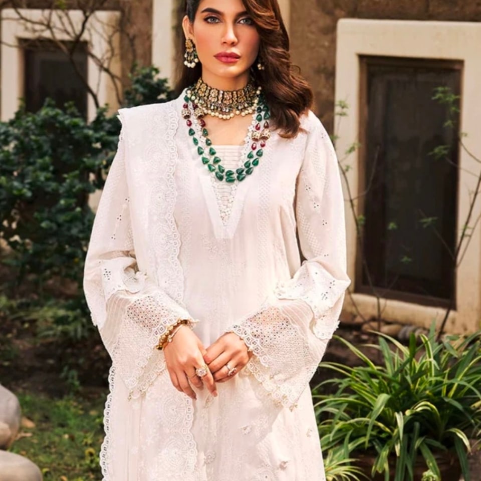 Fancy lawn 3piece fully embroidered suit