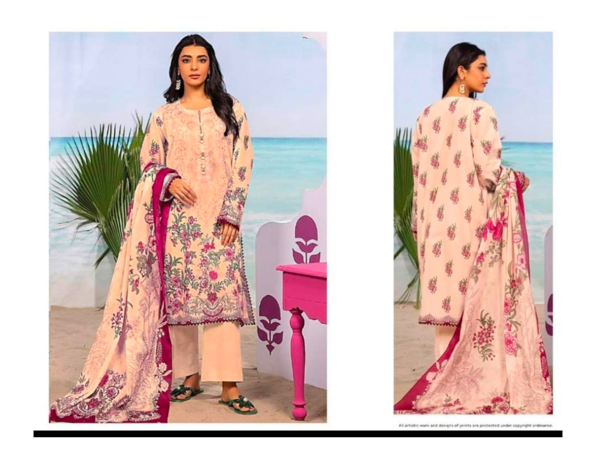 Khaddi lawn printed 3piece