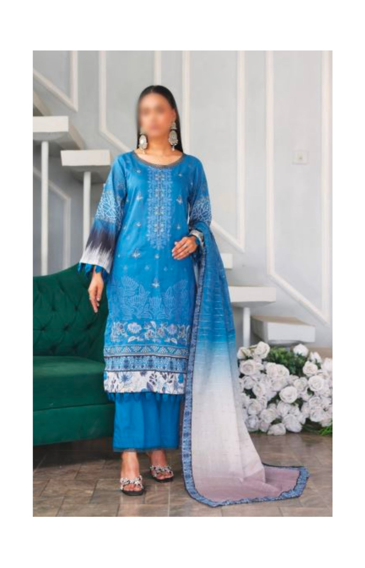 3piece lawn Embroidered suit