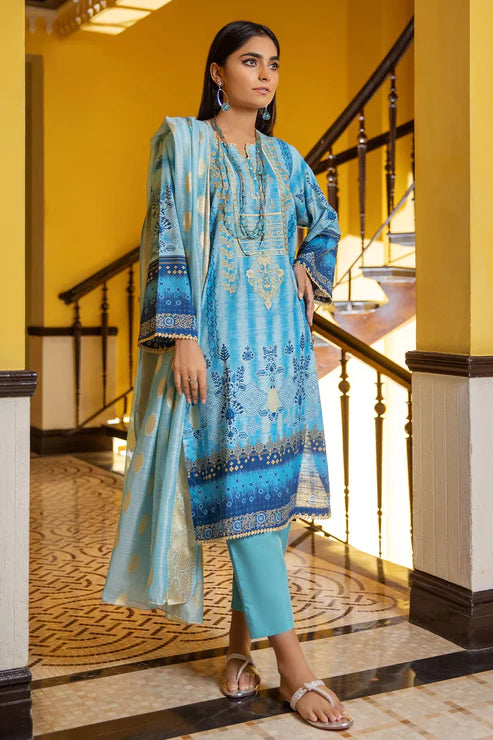 exclusive digital lawn full embroirded suit with digital voil dupatta