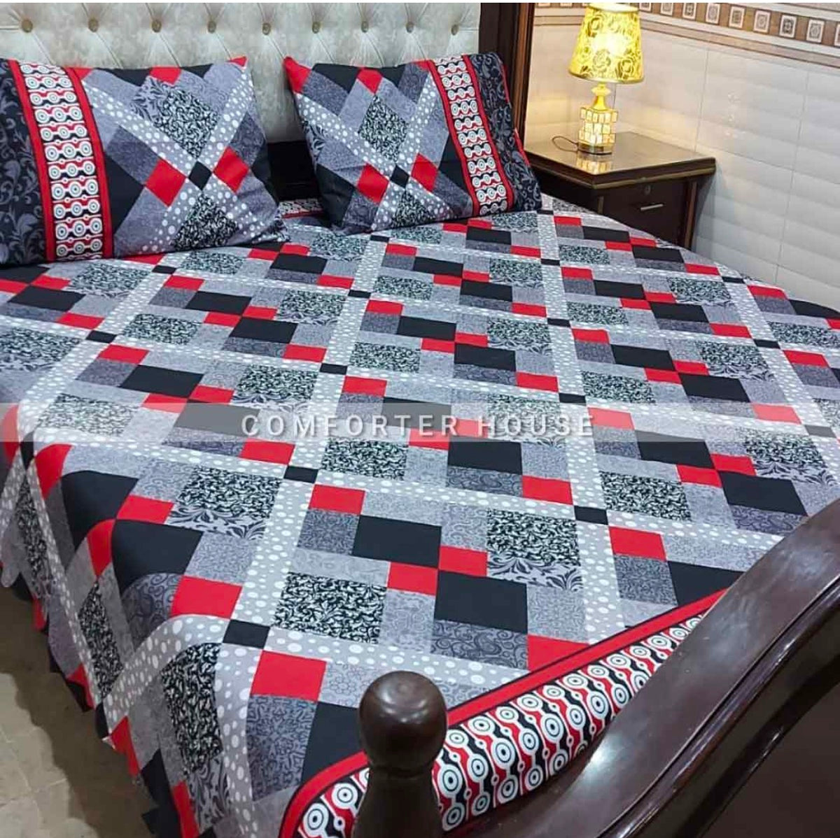 Cotton 3piece bedsheet