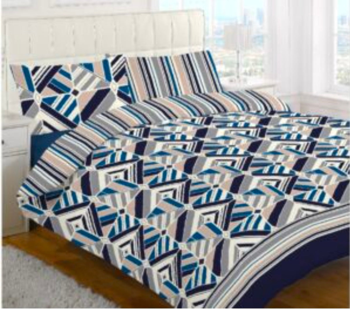 Cotton 3piece bedsheet